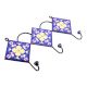 Navy Blue And Yellow Ceramic Floral Tiles Hooks